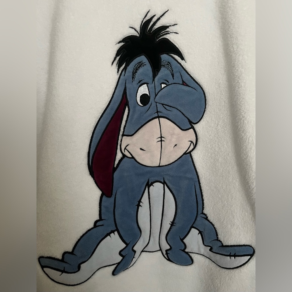 Disney Fleece Sweatshirt Women’s L Long Sleeve Gray/White Pullover Round Neck - Picture 4 of 12